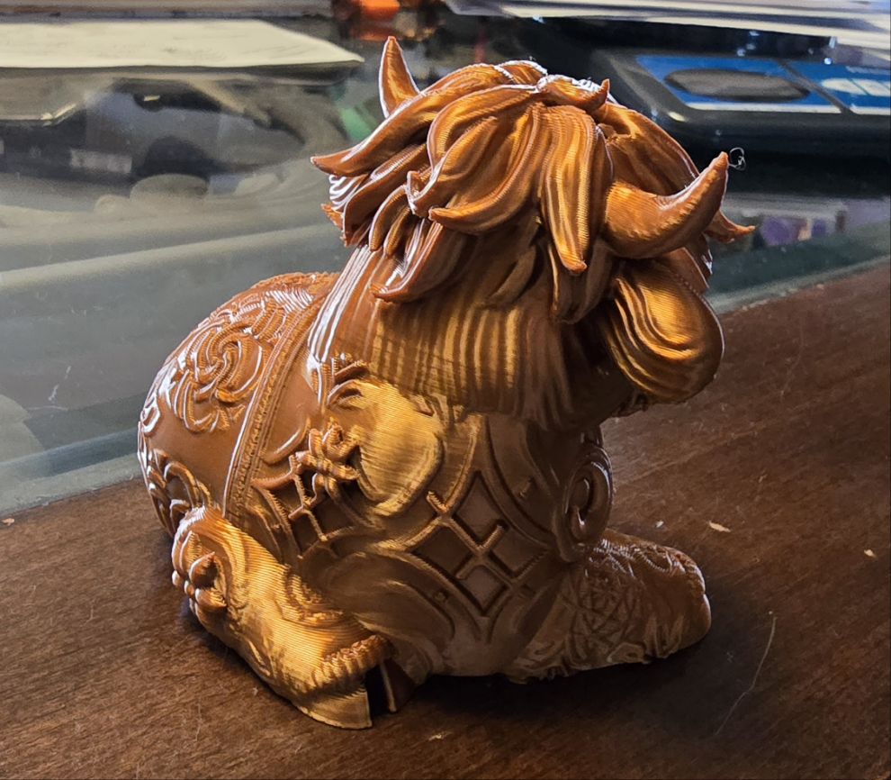 3D printed Floral Highland Cow