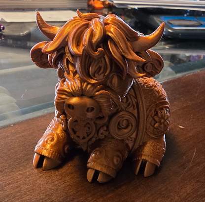 3D printed Floral Highland Cow