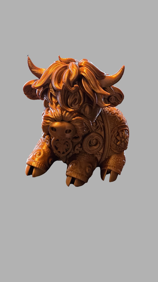 3D printed Floral Highland Cow